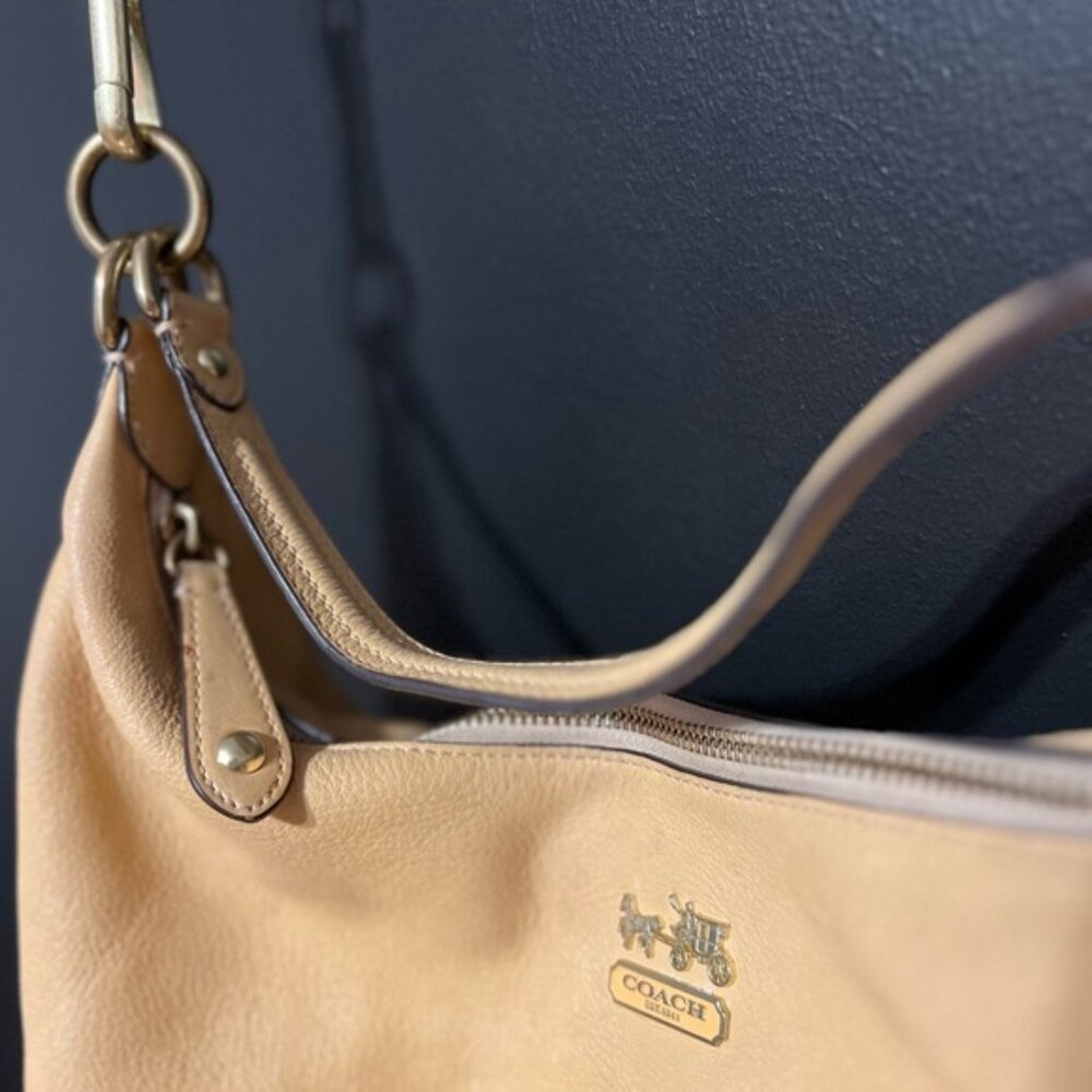 Coach Madison Tan Leather Hobo Bag - Picture 6 of 16